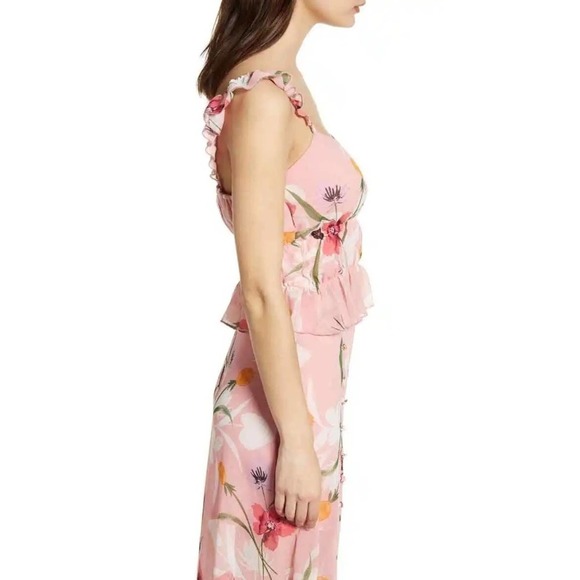 Leith Pink Floral Ruffle Cropped Camisole Nordstrom XL NWT - Picture 8 of 13